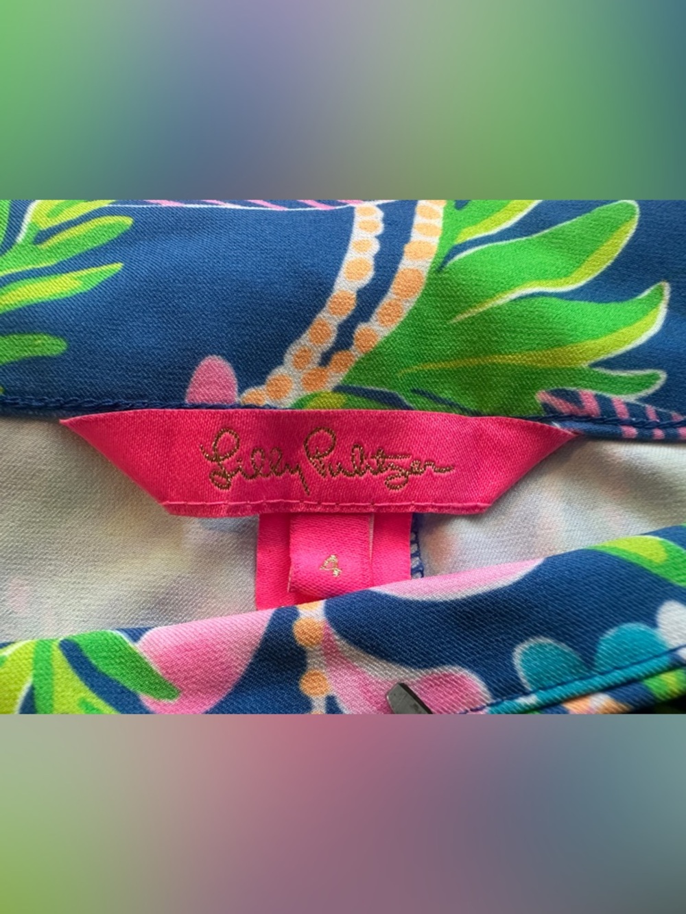 SOLD Lilly Pulitzer Size 4, Shorts in 'Borealis Blue How You Like Me Prowl’ - Picture 6 of 7